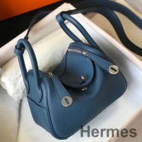 Hermes リンディ ミニバッグ ブルーアガット クレマンスレザー PHW