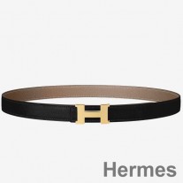 Hermes ミニ コンスタンス 24mm リバーシブル ベルト ブラック/トープ