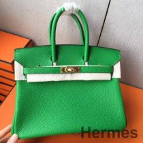 Hermes バーキン 25 バンブークレマンスレザーのハンドメイドバッグ
