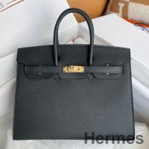 Hermes バーキン 25 セリエ ハンドメイドバッグ ブラック エプソム カーフスキン