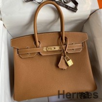 Hermes バーキン 30 リターン ハンドメイド バッグ ゴールド エプソム カーフスキン