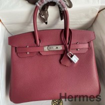 Hermes バーキン 30 ルビーエプソムカーフスキン製ハンドメイドバッグ