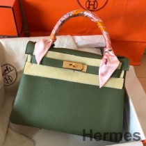 Hermes ケリー リターン 28 ハンドメイド バッグ キャノピー クレマンス レザー