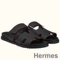 Hermes レディース シプレーサンダル ブラック エプソム カーフスキン