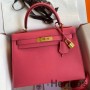 Hermes ケリー セリエ 28 ハンドメイドバッグ ローズ リップスティック エプソム カーフスキン