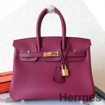 Ručne vyrobená taška Hermes Birkin 25 z kože Ruby Clemence
