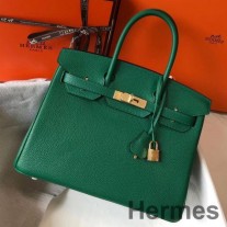 Hermes Birkin 30 cm taška z Vert Vertigo Clemence Leather GHW