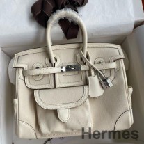 Taška Hermes Birkin Cargo 25 z kože Craie Toile a Swift