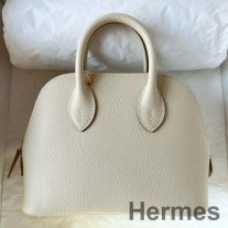 Ručne vyrobená mini taška Hermes Bolide 1923 z teľacej kože Craie Epsom
