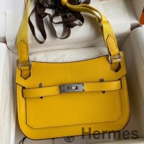 Hermes Jypsiere Mini ručne vyrobená taška z jaune Ambre Swift teľacej kože