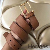Hermes Lennox 40 MM opasok z hnedej epsomskej kože