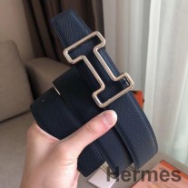 Hermes Tonight 38MM obojstranný opasok v námorníckej/bielej epsomskej koži