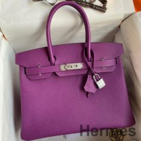 아네모네 엡솜 송아지 가죽 소재의 Hermes 버킨 30 리투른 핸드메이드 백