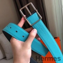 Hermes Bleu Obscur 새들 38MM 리버서블 벨트