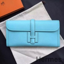 Blue Atoll Epsom 송아지 가죽 Hermes Jige Elan 29 클러치 백