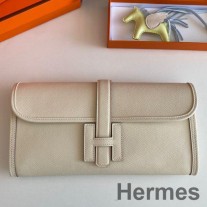Craie Epsom 가죽 소재의 Hermes Jige Elan 29 클러치 백