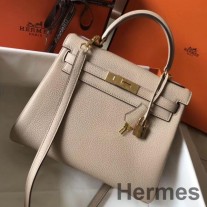 Argile Clemence 가죽 GHW 소재의 Hermes Kelly 28cm 백
