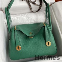 Hermes Lindy 30 말라카이트 클레멘스 가죽 소재의 핸드메이드 백