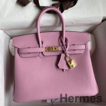 연보라 실베스트르 클레망스 가죽 소재의 Hermes 버킨 25 리투른 핸드메이드 백