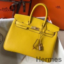 Hermes 버킨 25cm 백, 옐로우 클레멘스 가죽 GHW