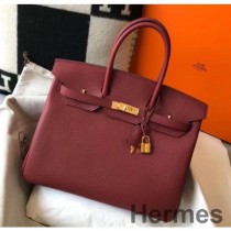 보르도 클레망스 가죽 GHW 소재의 Hermes 버킨 35cm 백
