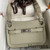 그레이 스위프트 송아지 가죽 Hermes Jypsiere 미니 핸드메이드 백