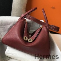 보르도 클레망스 가죽 GHW 소재의 Hermes 린디 30cm 백