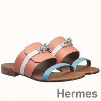 Sandały Hermes Avenue z wielobarwnej skóry cielęcej