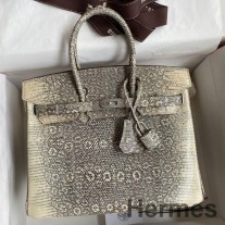 Ręcznie robiona torba Hermes Birkin 25 Retourne ze skóry jaszczurki ombre