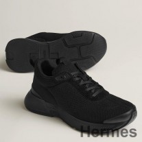 Trampki Hermes Heros z technicznej dzianiny Noir