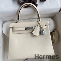 Hermes Kelly Retourne 25 Ręcznie robiona torba ze skóry cielęcej Nata Swift