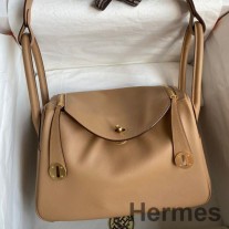 Ręcznie robiona torba Hermes Lindy 26 ze skóry cielęcej Chai Swift