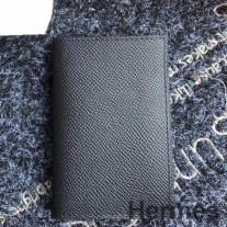 Etui na karty Hermes MC² Euclide z czarnej skóry Epsom