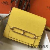 Torba Hermes Mini Sac Roulis 18 cm z żółtej skóry cielęcej Evercolor