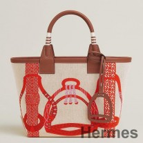 Torba Hermes Steeple 25 z płótna H Plume z Fantaisie d'Etriers