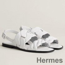 Sandały Hermes Grace z białej skóry nappa