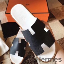 Sandały Hermes Izmir Z Czarnej Skóry Epsom