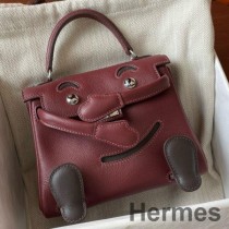 Torba Hermes Kelly Doll Quelle Idole ze skóry cielęcej Swift Bordeaux