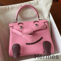 Torba Hermes Kelly Doll Quelle Idole z różowej skóry cielęcej Swift