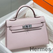 Torba Hermes Kelly Mini II z jasnofioletowej skóry Epsom PHW