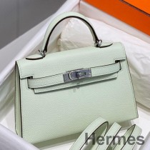 Torba Hermes Kelly Mini II ze skóry Vert Fizz Epsom PHW