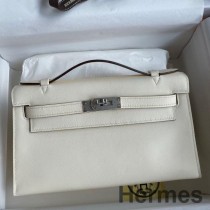 Ręcznie robiona torba Hermes Kelly Pochette ze skóry cielęcej Nata Swift