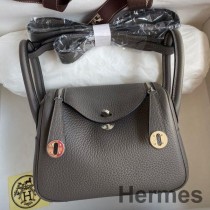 Ręcznie robiona torba Hermes Mini Lindy ze skóry Etain Clemence
