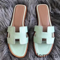 Sandały Hermes Oran Ze Skóry Jaszczurki Aqua