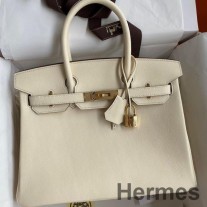 Bolso Hermes Birkin 30 Retourne hecho a mano en cuero Nata Swift