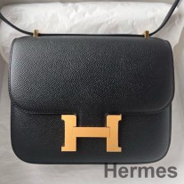 Bolso Hermes Constance 1-18 con espejo en piel de becerro Epsom negra