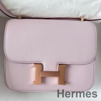 Bolso Hermes Constance 1-18 con espejo en cuero Mysore Chevre pálido malva