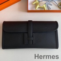 Bolso de mano Hermes Jige Elan 29 en cuero Epsom negro