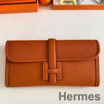 Bolso de mano Hermes Jige Elan 29 en cuero Epsom naranja