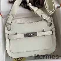 Minibolso Hermes Jypsiere hecho a mano en piel de becerro Swift Beton